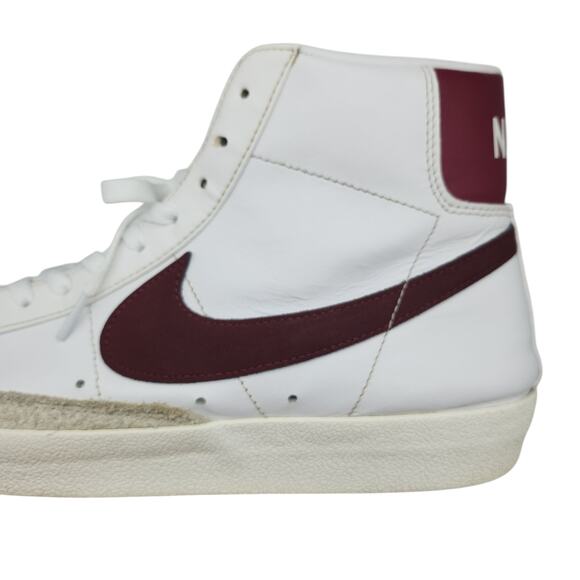 Nike Blazer Mid \'77 Shoes Mens 12 White Team Red Burgundy Maroon Leather Suede